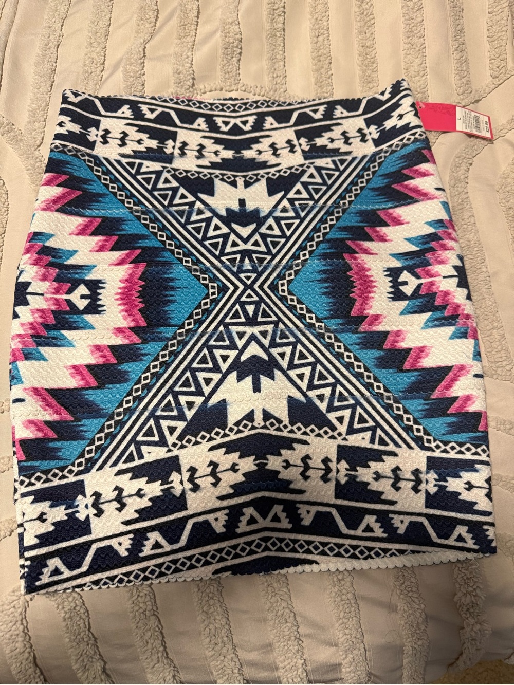 Xhilaration Tribal Print Mini Skirt in Navy, Pink & Teal